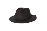 brixton fedora packable hat washed black