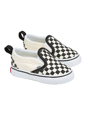 Vans Slip-On V Black/White Checkerboard Toddler Shoes