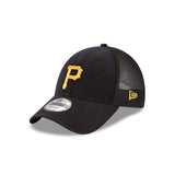New Era Pittsburgh Pirates 9FORTY Trucker Adjustable Cap - Black/Gold