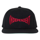 Span Embroidered Snapback Independent Hat  Black/Dk Red