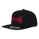 Span Embroidered Snapback Independent Hat  Black/Dk Red