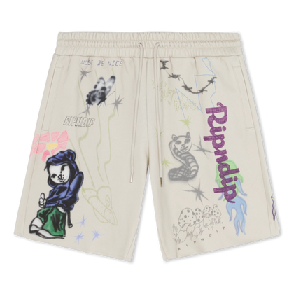 Goosebumps Raw Edge Sweat Shorts (Bone)