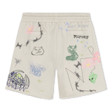 Goosebumps Raw Edge Sweat Shorts (Bone)