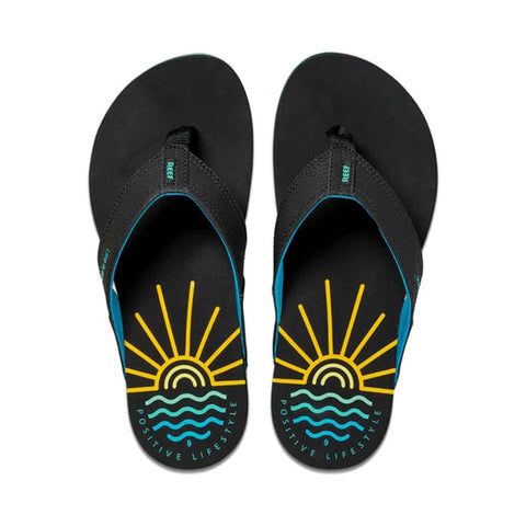 Reef Newport + Lig Sunrise Black Men's Sandal