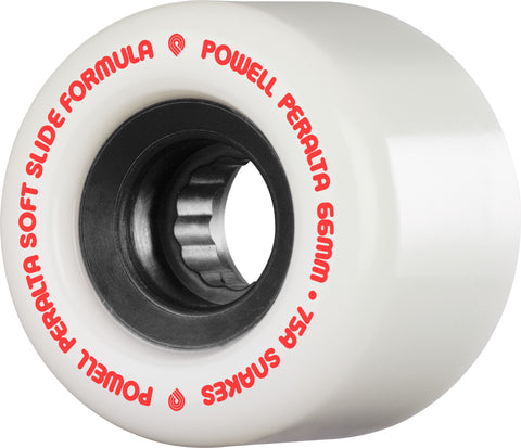 Powell Peralta Snakes Skateboard Wheels 66mm 75a 4pk White