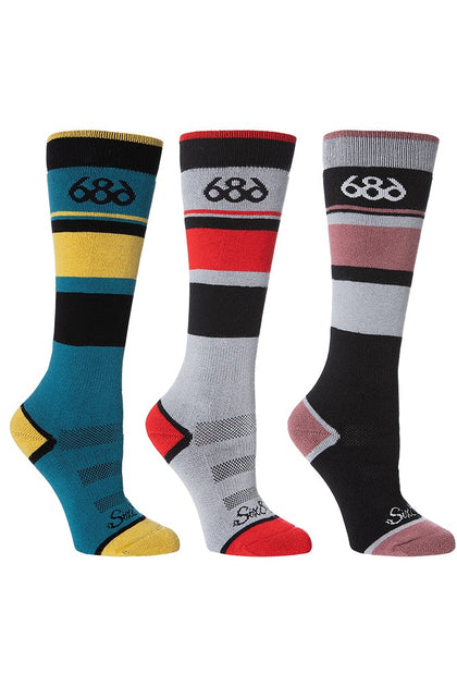 686 WOMEN'S LATER DAYS SNOW SOCKS 3-PACK (M1WSOC32P) - 2022