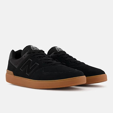 New balance 574 black nubuck hot sale